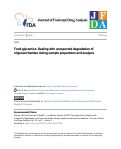 Cover page: Food glycomics: Dealing with unexpected degradation of oligosaccharides during sample preparation and analysis.