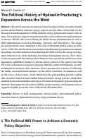 Cover page: The Political History of Hydraulic Fracturing’s Expansion Across the West