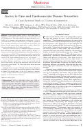 Cover page: Access to Care and Cardiovascular Disease Prevention: A Cross-Sectional Study in 2 Latino Communities.