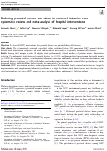 Cover page: Reducing parental trauma and stress in neonatal intensive care: systematic review and meta-analysis of hospital interventions