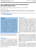 Cover page: Toxic epidermal necrolysis after radiotherapy for pleomorphic liposarcoma