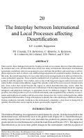 Cover page of The interplay between international and local processes affecting desertification