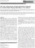 Cover page: The Value of Intraoperative Parathyroid Hormone Monitoring in Localized Primary Hyperparathyroidism: A Cost Analysis