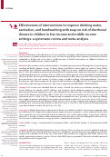 Cover page: Effectiveness of interventions to improve drinking water, sanitation, and handwashing with soap on risk of diarrhoeal disease in children in low-income and middle-income settings: a systematic review and meta-analysis