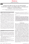 Cover page: Intratumoral Macroscopic Fat and Hemorrhage Combination Useful in the Differentiation of Benign and Malignant Solid Renal Masses.