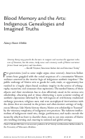 Cover page: Blood Memory and the Arts: Indigenous Genealogies and Imagined Truths