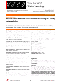 Cover page: Factors associated with cervical cancer screening in a safety net population