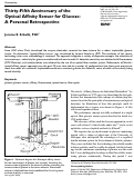 Cover page: Thirty-Fifth Anniversary of the Optical Affinity Sensor for Glucose