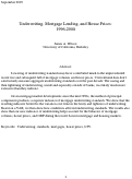 Cover page: Underwriting, Mortgage Lending, and House Prices:  1996-2008