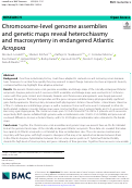 Cover page: Chromosome-level genome assemblies and genetic maps reveal heterochiasmy and macrosynteny in endangered Atlantic Acropora