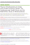 Cover page: Plasma Trimethylamine-N-Oxide and Incident Ischemic Stroke: The Cardiovascular Health Study and the Multi-Ethnic Study of Atherosclerosis.