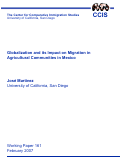 Cover page: Globalization and its Impact on Migration in Agricultural Communities in Mexico
