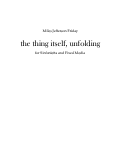 Cover page: the thing itself, unfolding