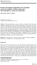 Cover page: Faculty and student engagement in the Argentine grassroots rebellion: toward a democratic and emancipatory vision of the university