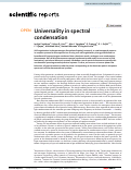 Cover page: Universality in spectral condensation