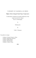 Cover page: Higher order integral stark-type conjectures