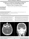 Cover page: Usefulness of Computed Tomography Perfusion in Treatment of an Acute Stroke Patient with Unknown Time of Symptom Onset