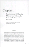 Cover page: Development of nursing theory and science in vulnerable populations research.