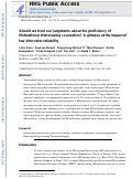 Cover page: Should We Trust our Judgments about the Proficiency of Motivational Interviewing Counselors?A Glimpse at the Impact of Low Inter-rater Reliability