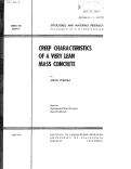 Cover page: Creep Characteristics of a Very Lean Mass Concrete