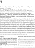 Cover page: Carotenoids, retinol, tocopherols, and prostate cancer risk: pooled analysis of 15 studies.