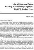 Cover page: Life, Writing, and Peace: Reading Maxine Hong Kingston's <em>The Fifth Book of Peace</em>