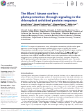 Cover page: The Mars1 kinase confers photoprotection through signaling in the chloroplast unfolded protein response