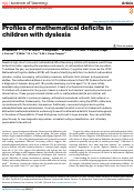 Cover page: Profiles of mathematical deficits in children with dyslexia.