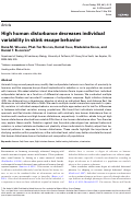 Cover page: High human disturbance decreases individual variability in skink escape behavior