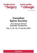 Cover page: 2021 Canadian Spine Society Abstracts