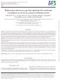 Cover page of Risky main stems are a poorly understood constraint on salmon recovery in coastal California rivers