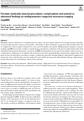 Cover page: Prostate minimally invasive procedures: complications and normal vs. abnormal findings on multiparametric magnetic resonance imaging (mpMRI)