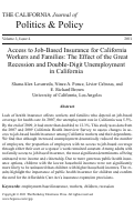 Cover page: Access to Job-Based Insurance for California's Workers and their Families: The Effect of the Great Recession and Double-Digit Unemployment in California