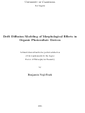 Cover page: Drift Diffusion Modeling of Morphological Effects in Organic Photovoltaic Devices