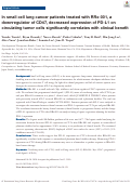 Cover page: In small cell lung cancer patients treated with RRx-001, a downregulator of CD47, decreased expression of PD-L1 on circulating tumor cells significantly correlates with clinical benefit