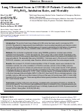 Cover page: Lung Ultrasound Score in COVID-19 Patients Correlates with PO2/FiO2, Intubation Rates, and Mortality