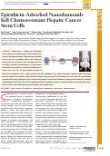 Cover page: Epirubicin-Adsorbed Nanodiamonds Kill Chemoresistant Hepatic Cancer Stem Cells