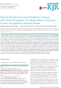 Cover page: Yttrium-90 Selective Internal Radiation Therapy with Glass Microspheres for Hepatocellular Carcinoma: Current and Updated Literature Review