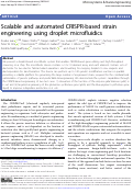 Cover page: Scalable and automated CRISPR-based strain engineering using droplet microfluidics