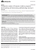 Cover page: Comparative analysis of European residency programs: benchmarking and harmonizing ophthalmology training in Europe.