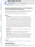 Cover page: Immunotherapy for High-Grade Gliomas: A Clinical Update and Practical Considerations for Neurosurgeons.