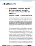Cover page: Strategies of protected area use by Asian elephants in relation to motivational state and social affiliations