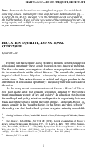 Cover page: Education, Equality, and National Citizenship