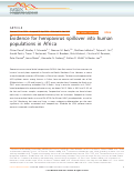 Cover page: Evidence for henipavirus spillover into human populations in Africa