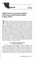 Cover page: Adult School to Community College: The Fremont Adult School-Ohlone College Model