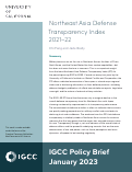Cover page of Northeast Asia Defense Transparency Index&nbsp; 2021–22