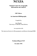 Cover page: GIS Videos: An Annotated Bibliography (92-9)