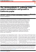 Cover page: The ‘photosynthetic C1 pathway’ links carbon assimilation and growth in California poplar