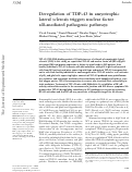 Cover page: Deregulation of TDP-43 in amyotrophic lateral sclerosis triggers nuclear factor κB–mediated pathogenic pathways