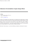 Cover page: Advances in the simulation of space-charge effects